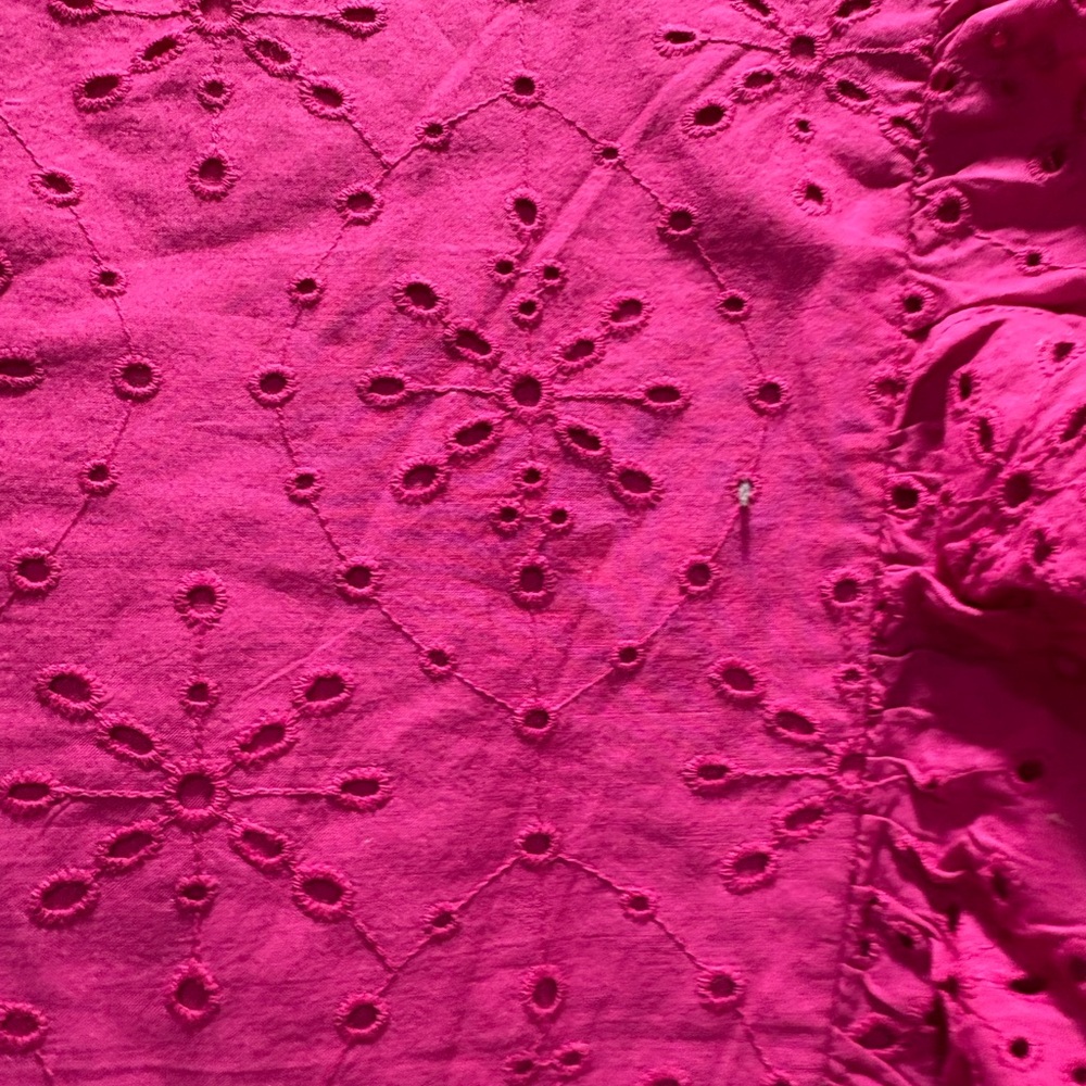 LOFT Pink Eyelet Ruffle Top - Picture 4 of 4